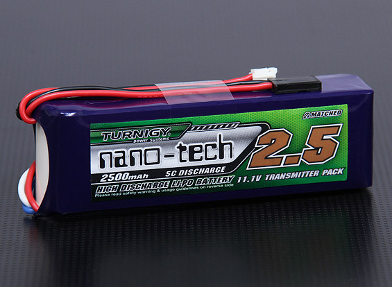 Turnigy nano-tech 2500mAh 3S1P 5~10C Transmitter Lipo Pack