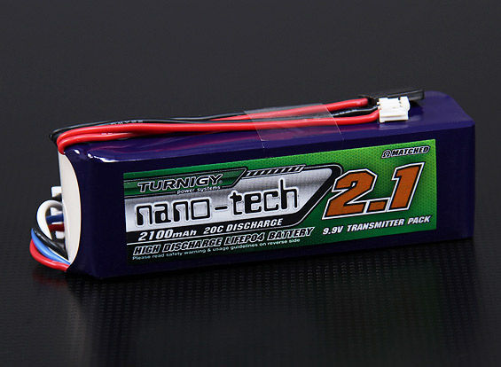 Turnigy nano-tech 2100mAh 3S1P 20~40C LiFePo4 Transmitter Pack 