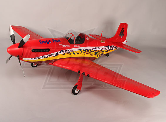 P-51D Dago Red 1600mm EPO w/Electric Retracts, Flaps, Lights (PNF)